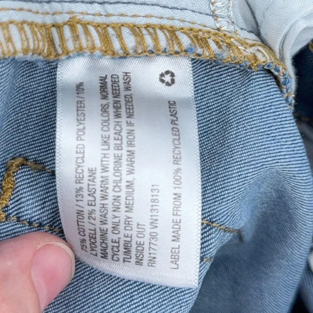 Cat & Jack Jegging Kids 14 Cotton Blend Blue Distressed Pull On Jeans